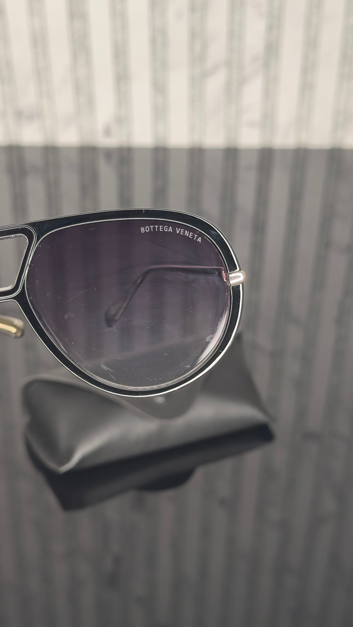 Bottega Veneta Black Aviator