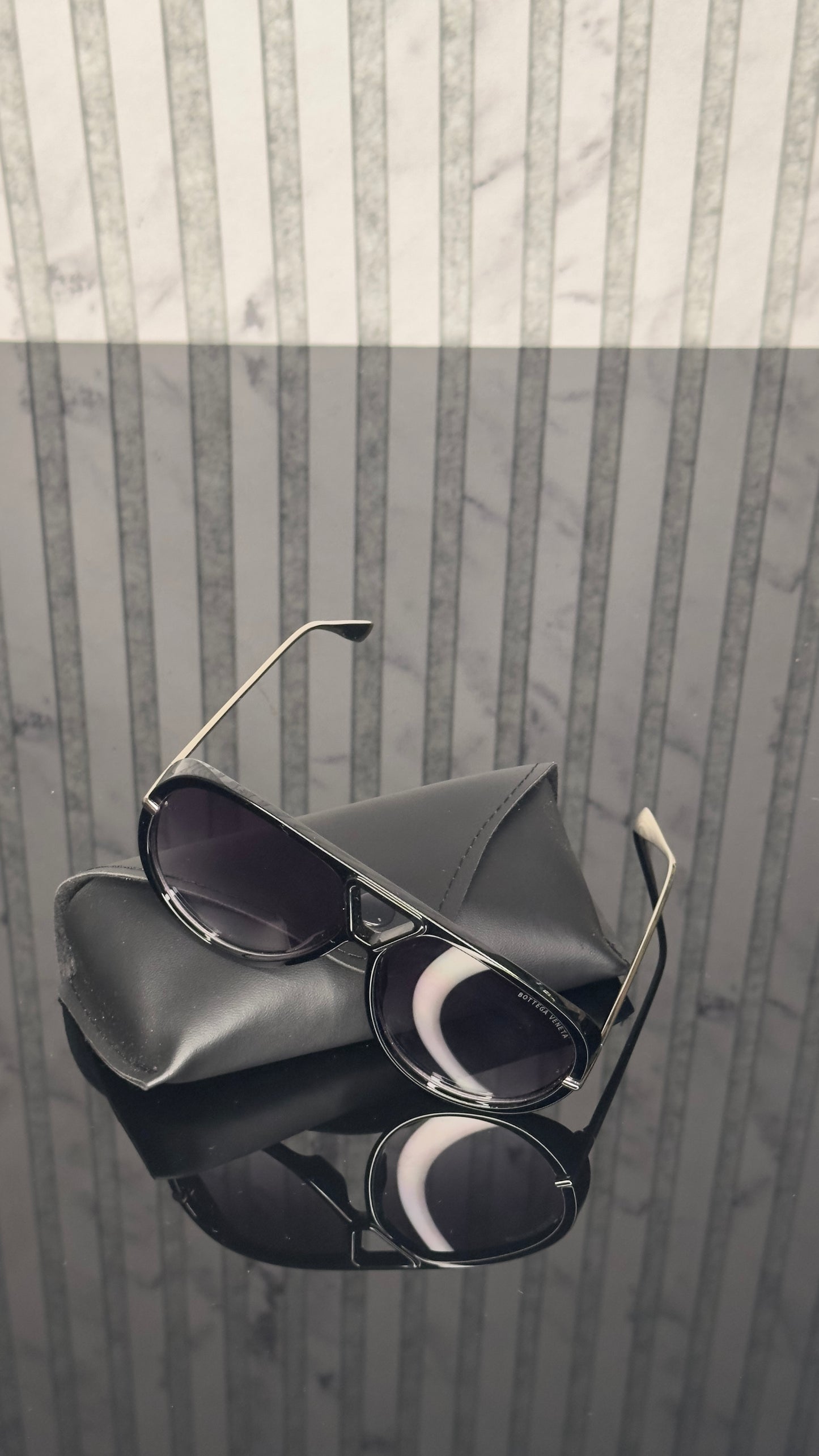 Bottega Veneta Black Aviator