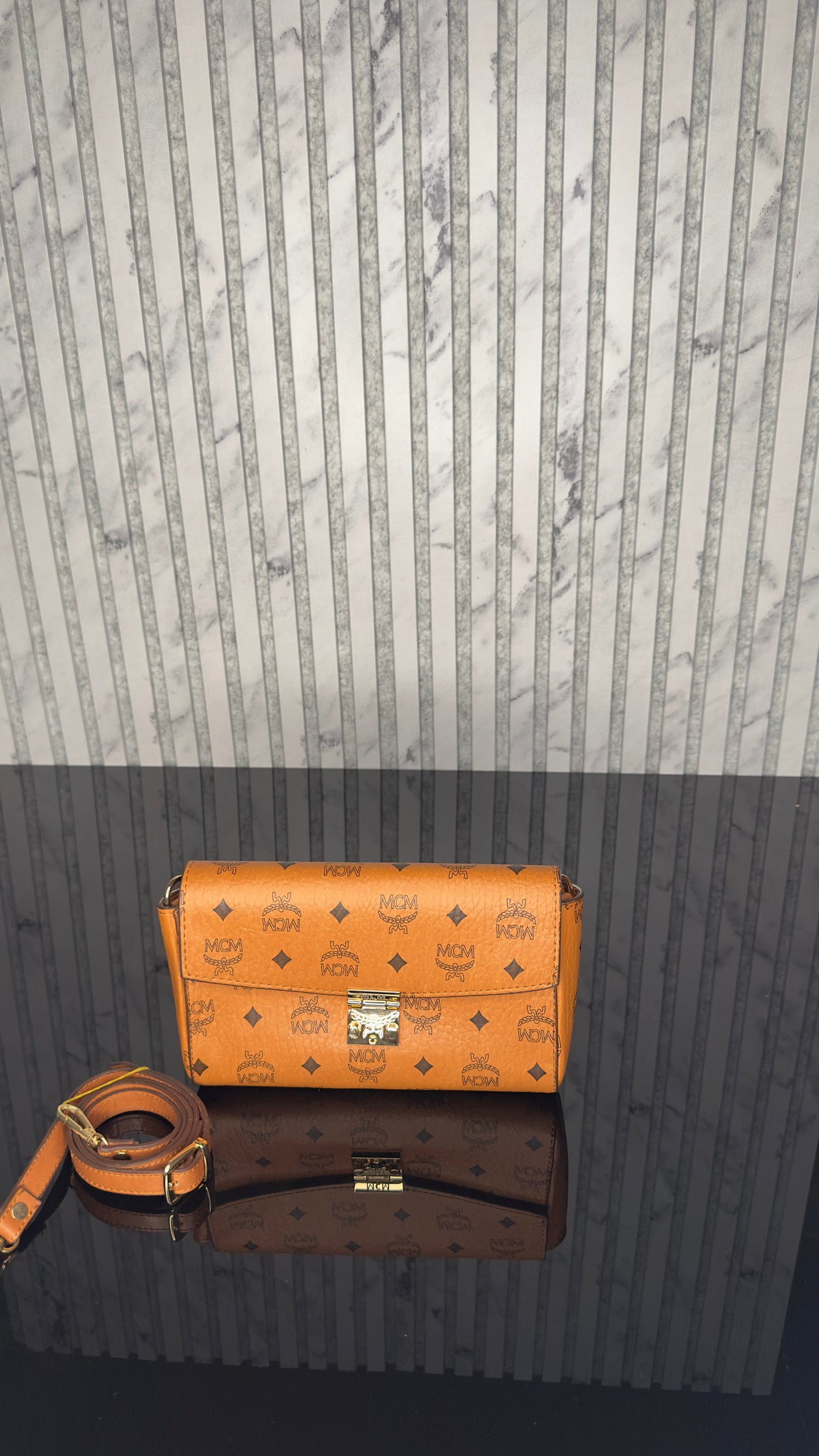 MCM Patricia Crossbody Cognac