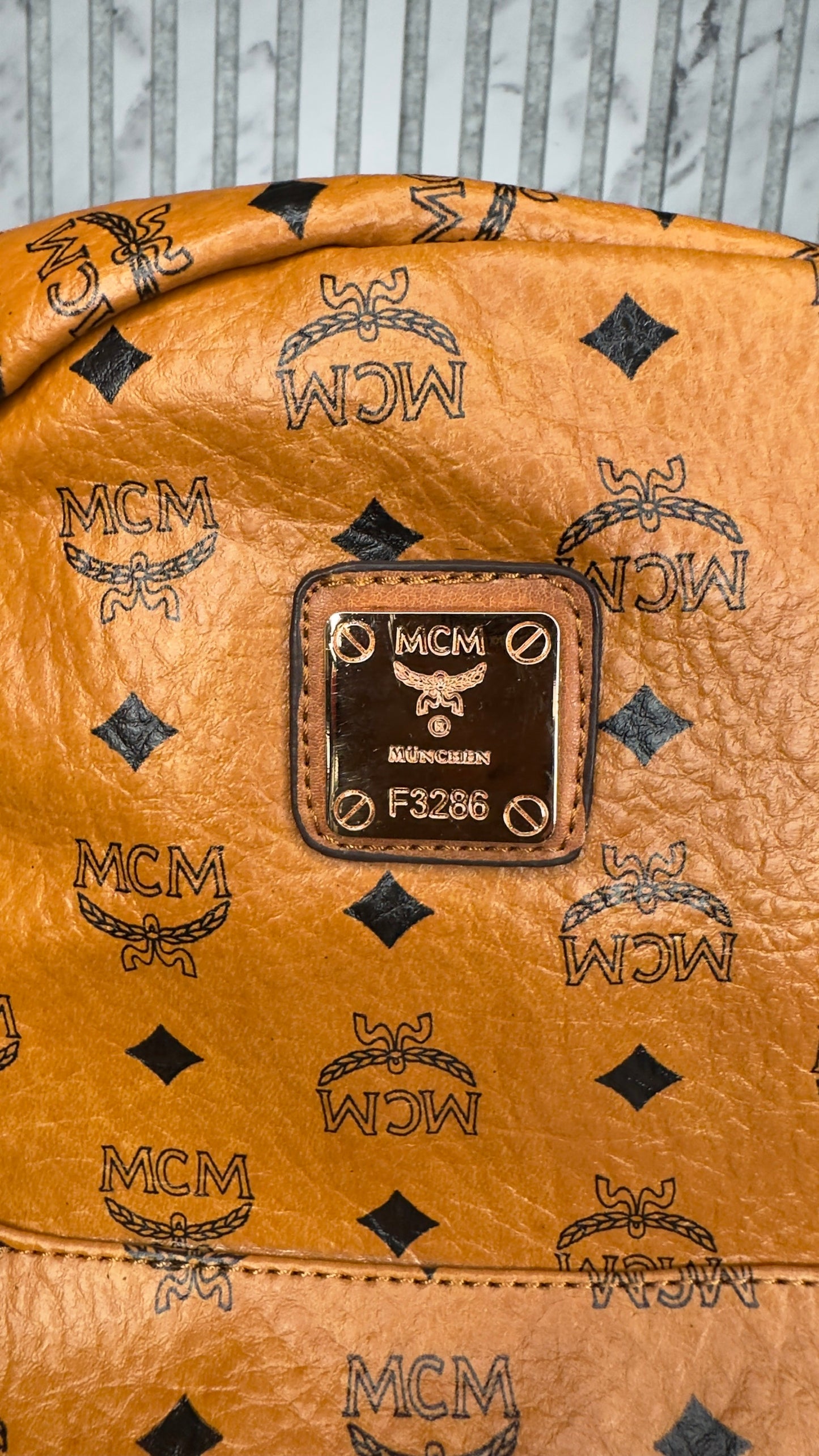 MCM Stark Studded Backpack – Cognac