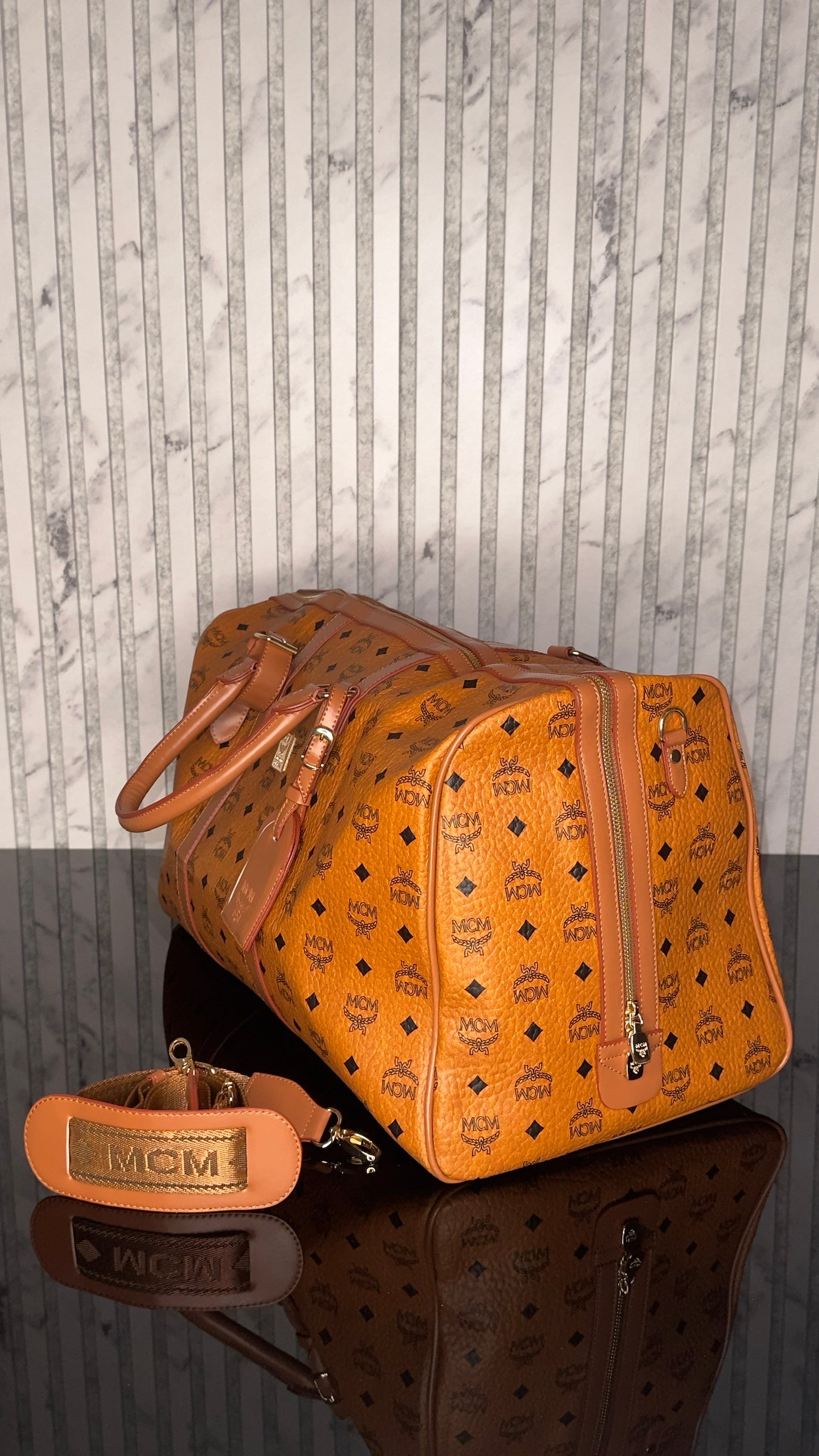 MCM Weekender Bag – Cognac Visetos