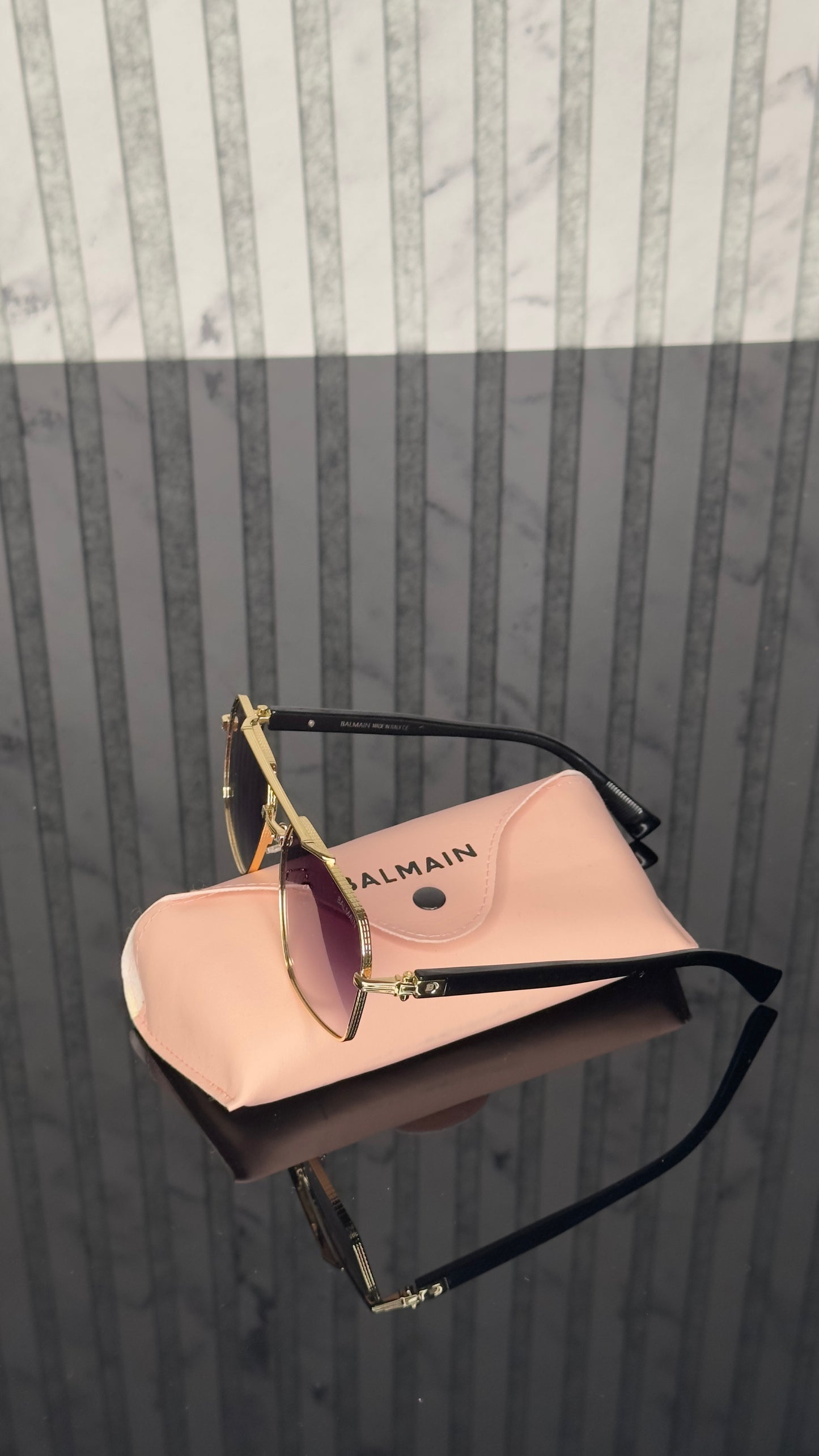 Balmain Gold Purple Aviator