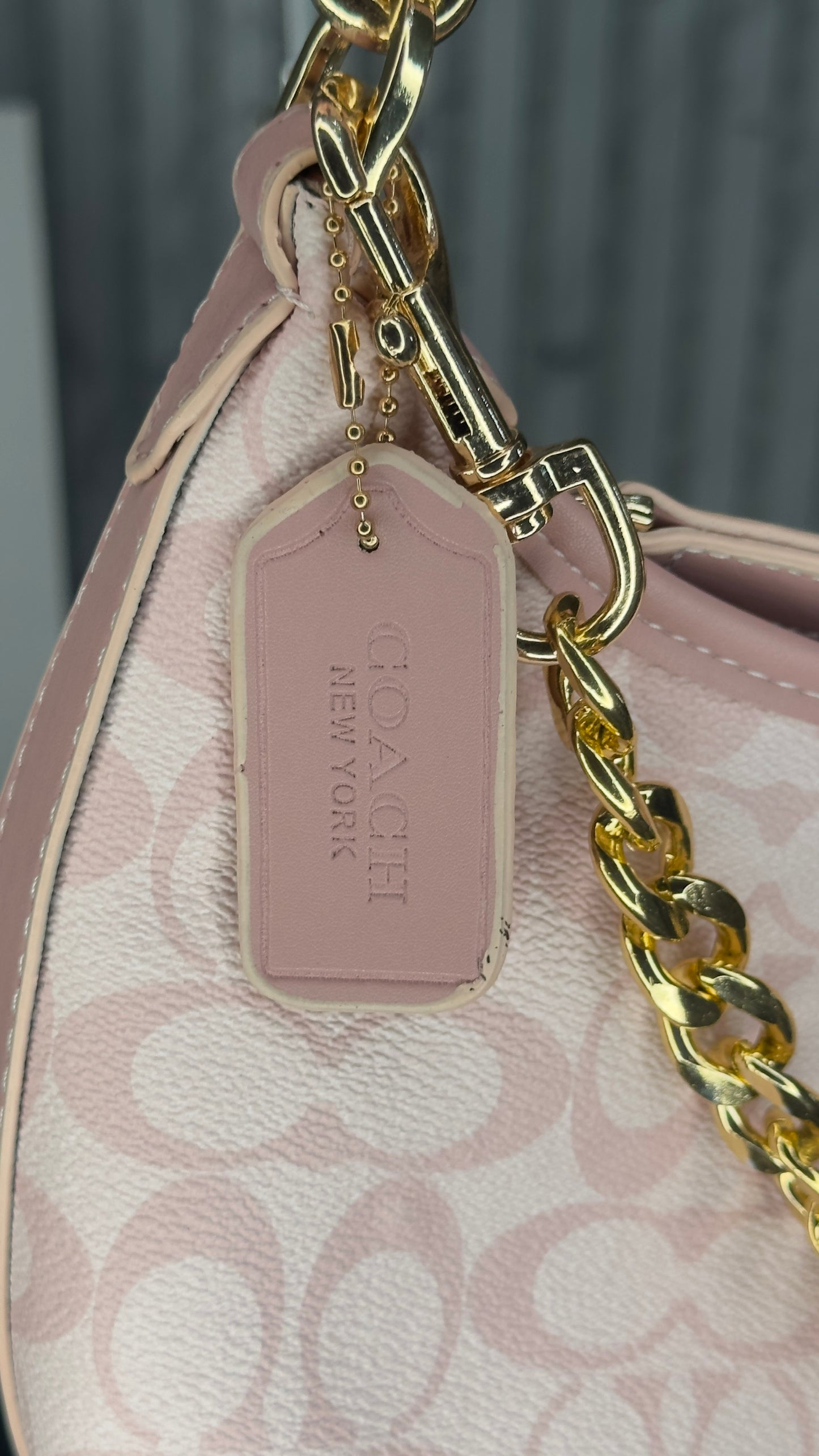 Coach Pillow Madison Pink Signature Chain Bag