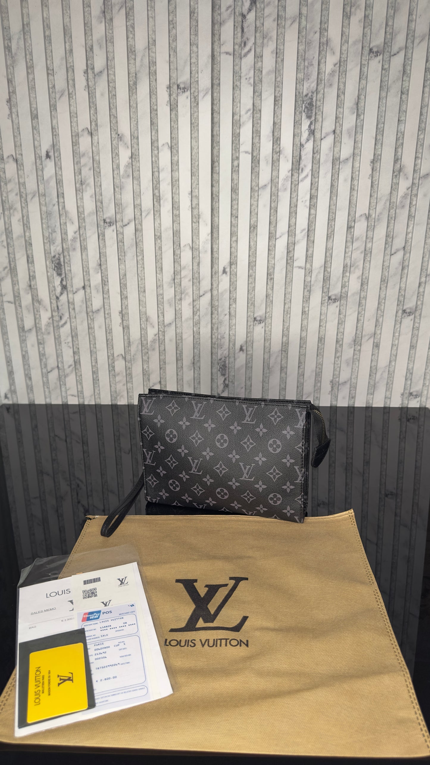 Louis Vuitton Pochette Monogram Eclipse Canvas