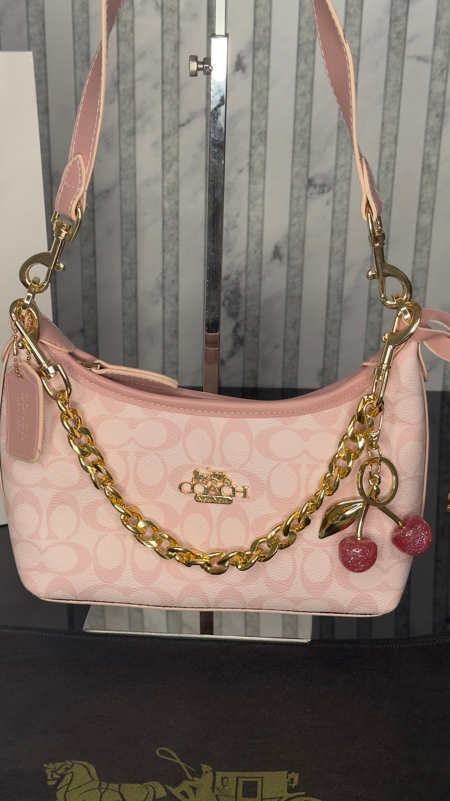 Coach Pillow Madison Pink Signature Chain Bag