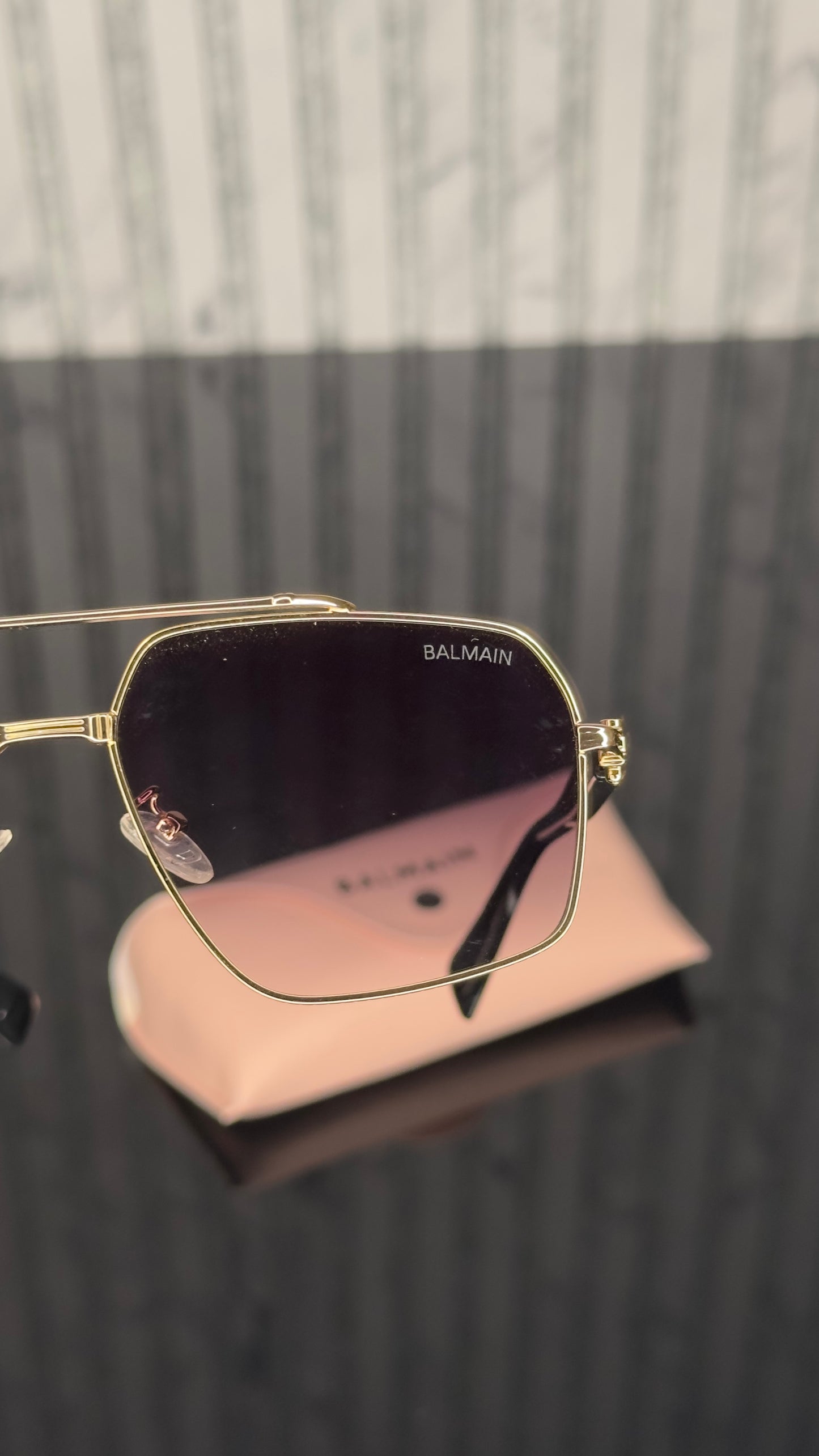 Balmain Gold Purple Aviator