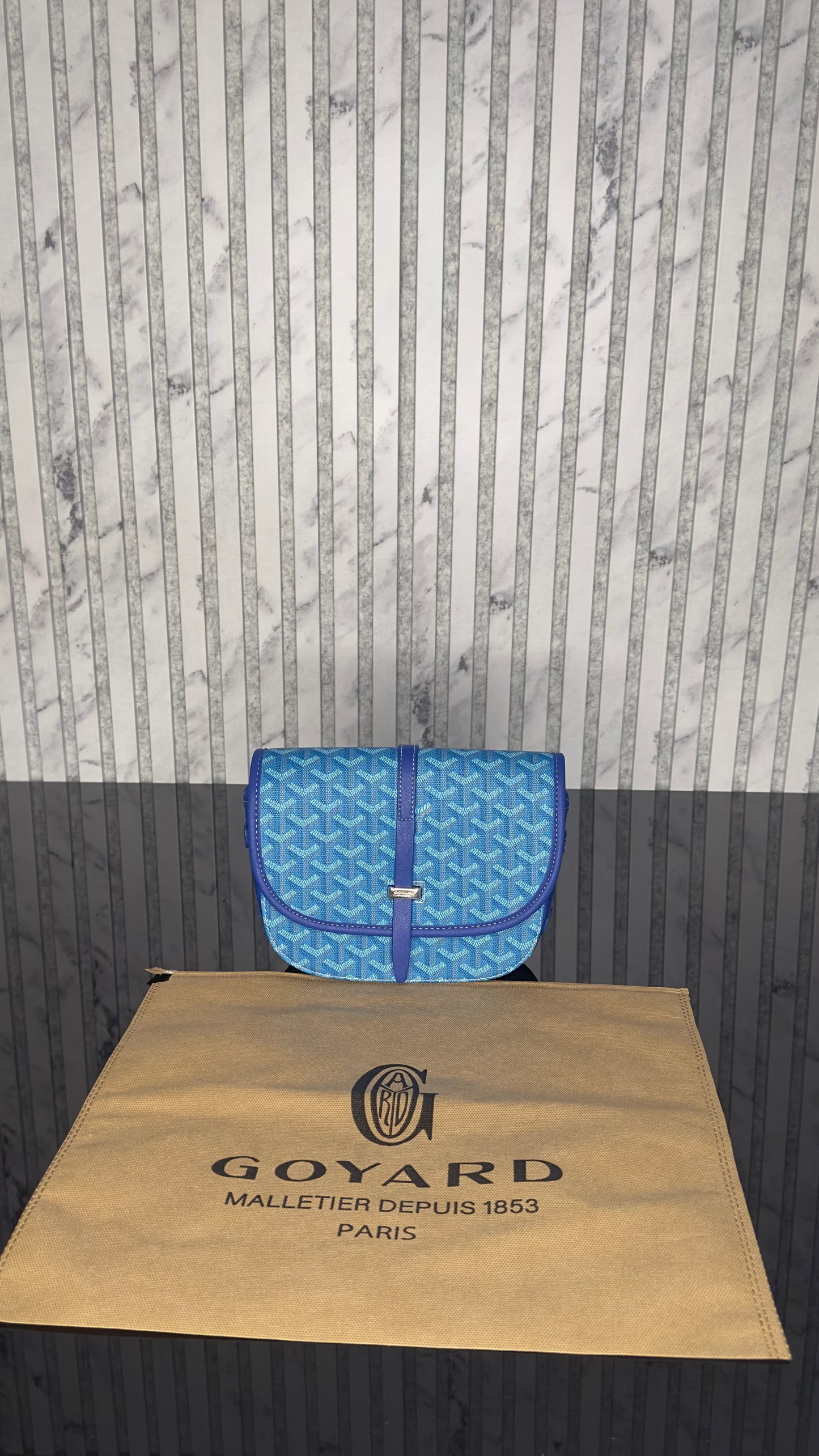 Goyard – Mini Crossbody Bag (Blue)