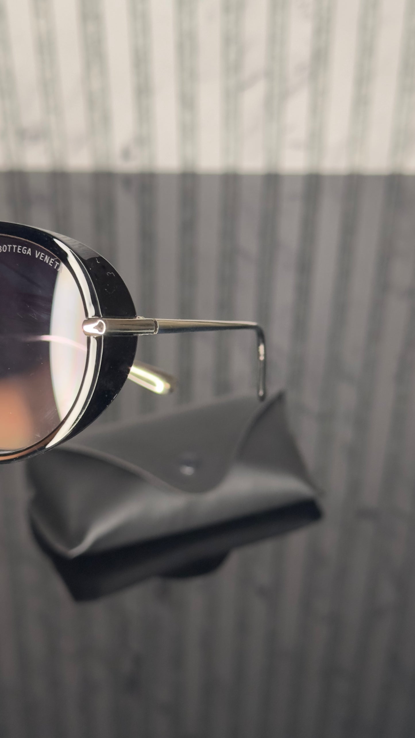 Bottega Veneta Black Aviator