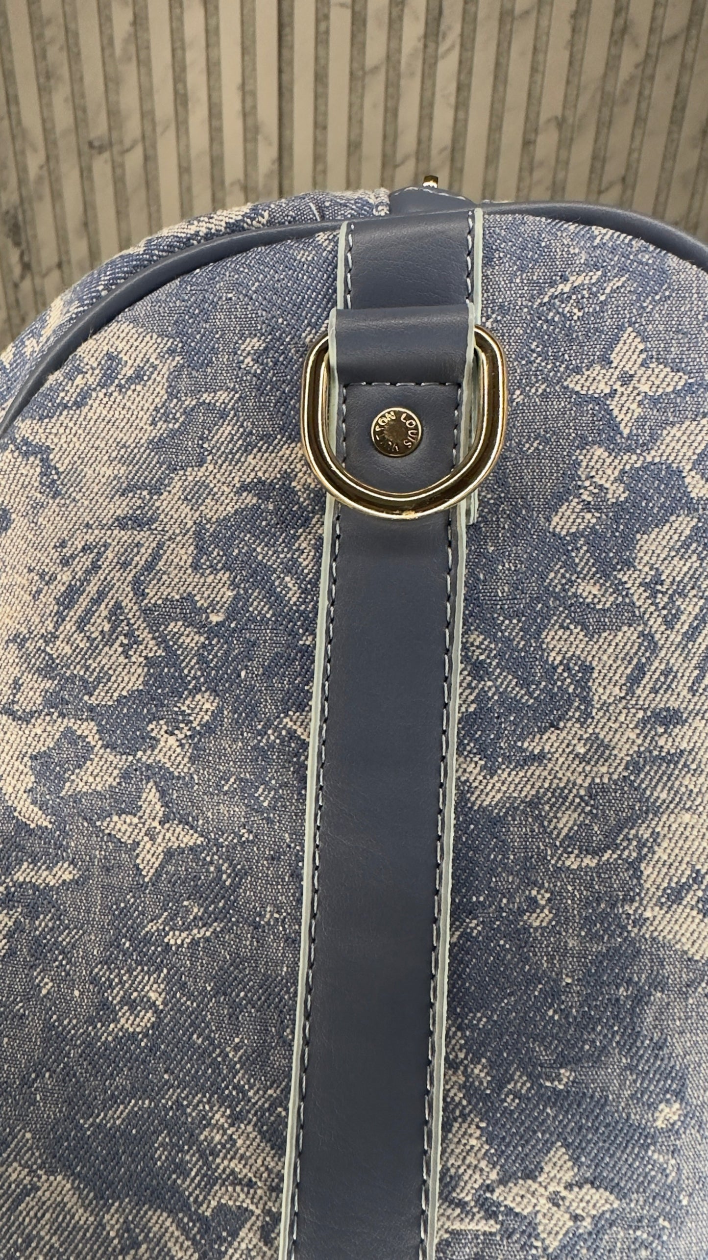 Louis Vuitton Keepall Bandoulière 45 Blue Monogram Tapestry Denim