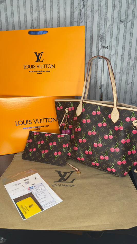 Louis Vuitton Neverfull MM Cherry Edition – Rose Trim