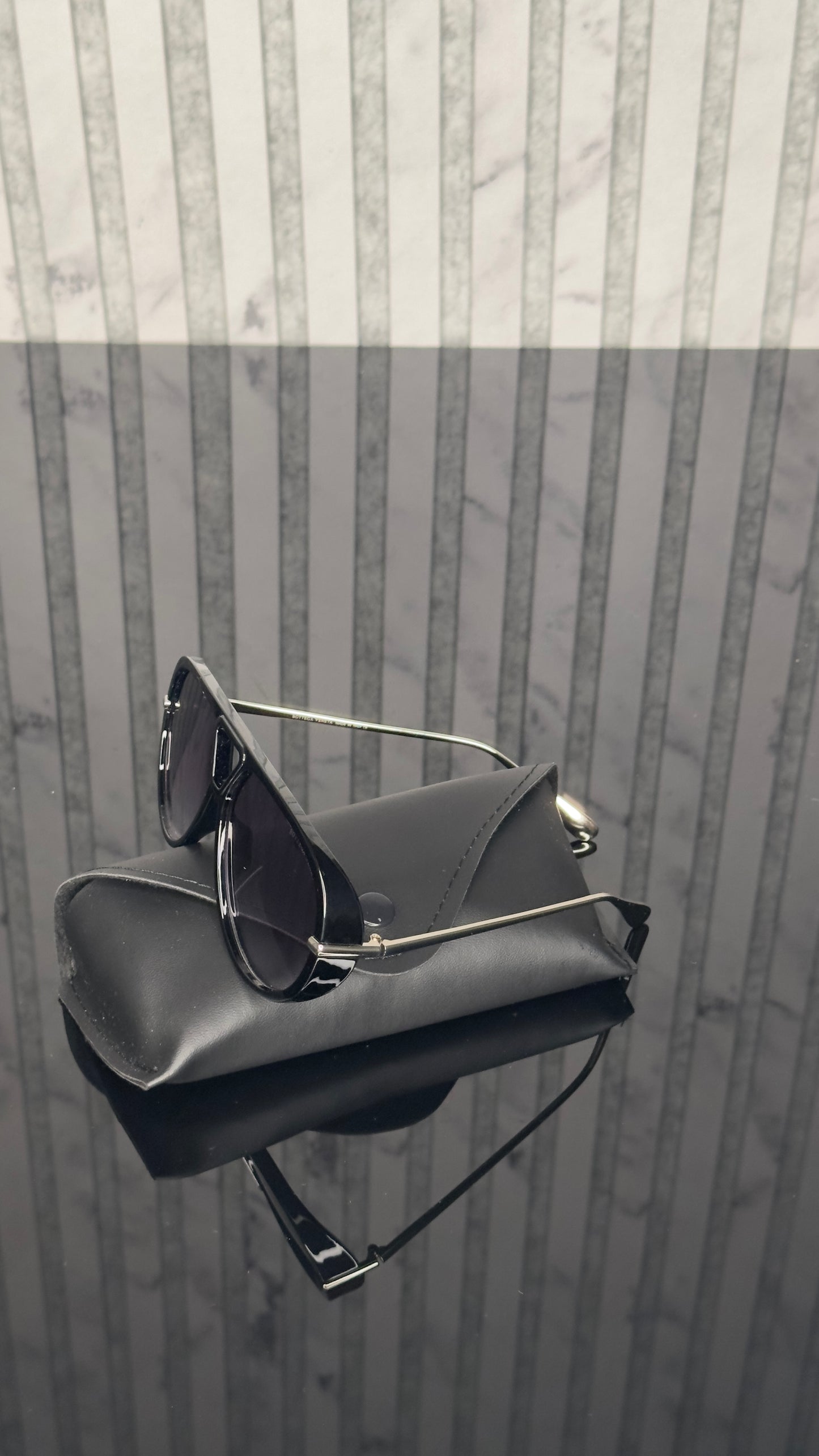 Bottega Veneta Black Aviator