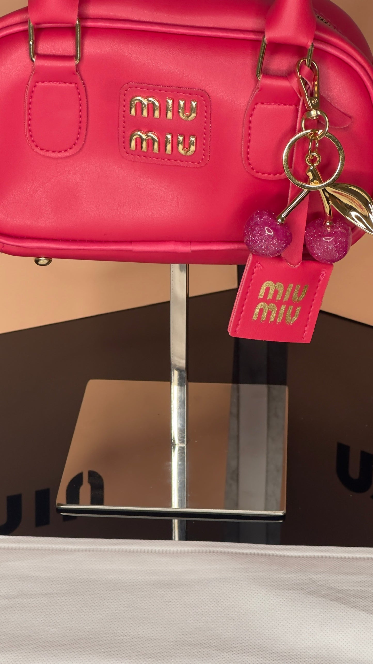 Miu Miu Cherry Bowling Bag – Fuchsia Pink