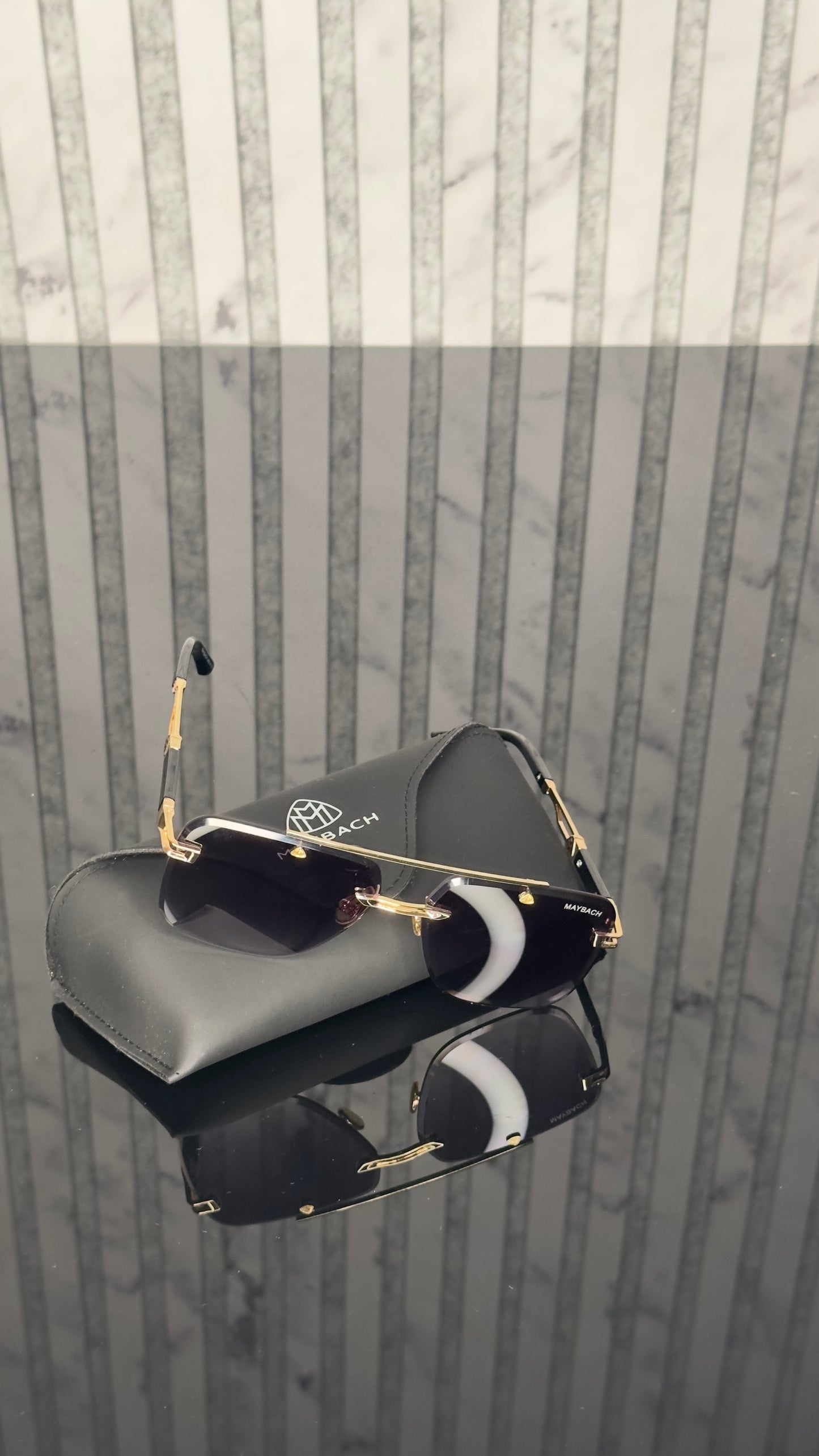 Maybach Gold Rimless Vision