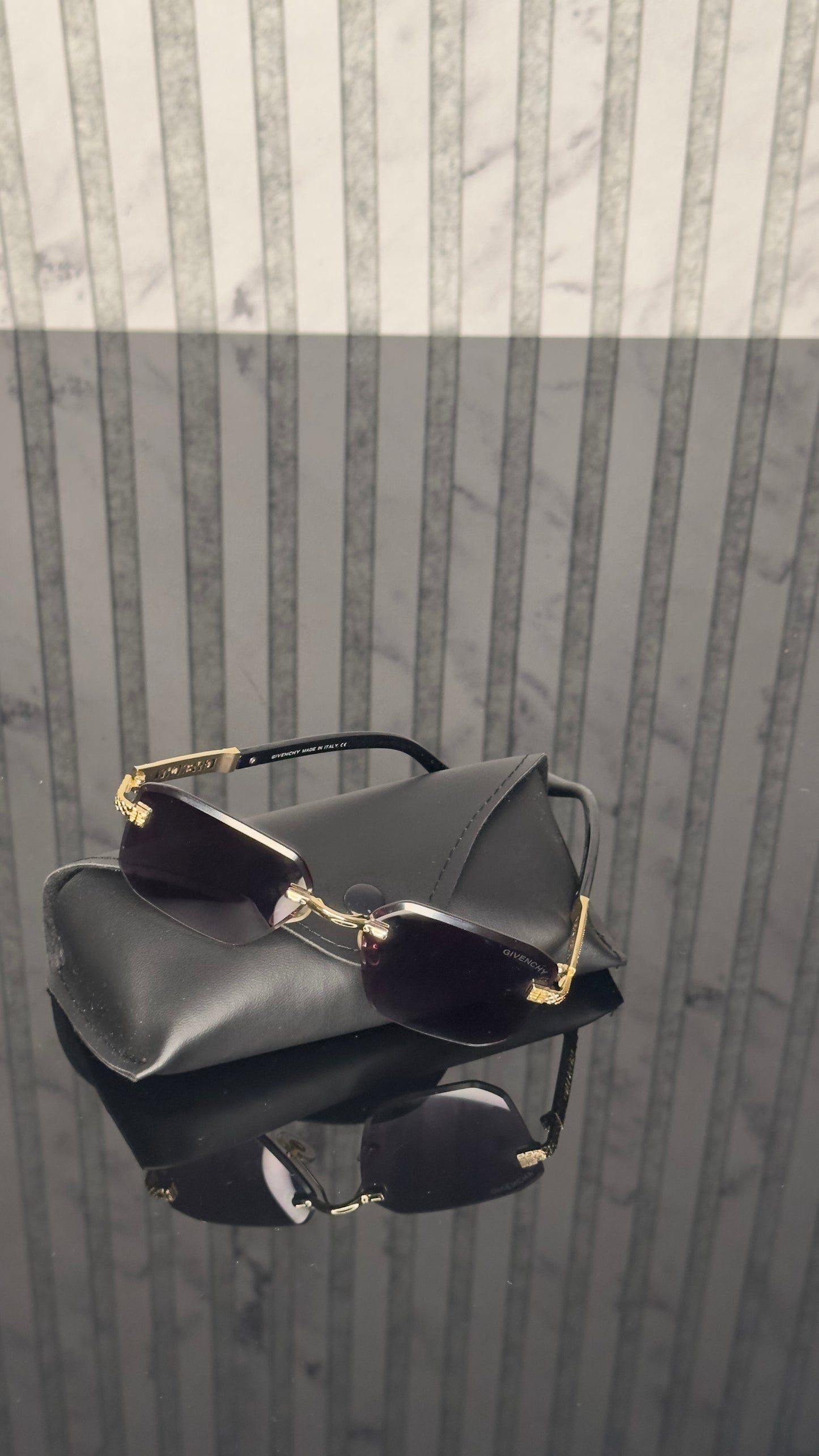 Givenchy Gold Purple Rimless