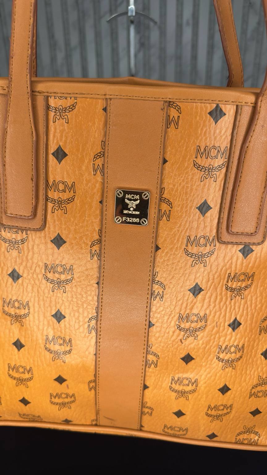 MCM Visetos Cognac Tote Set