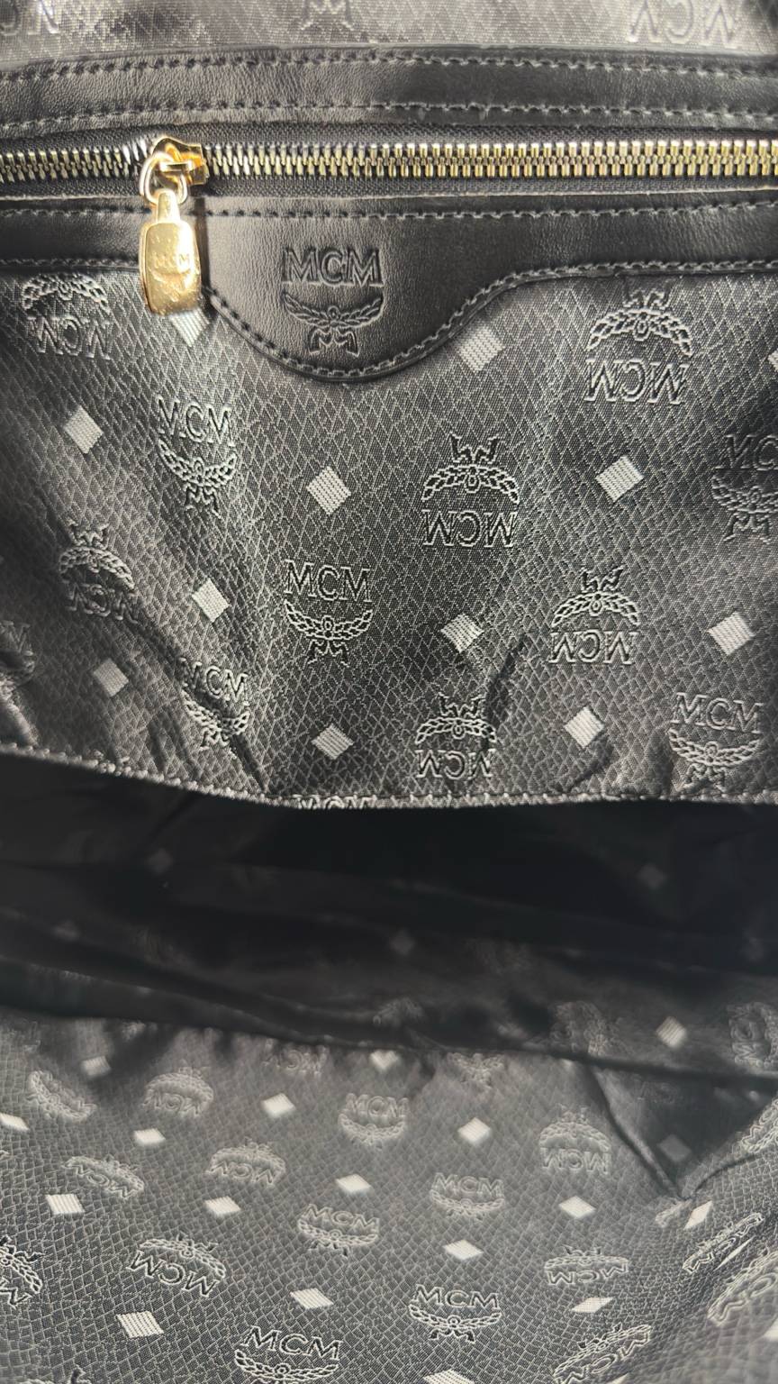 MCM Visetos Black Tote Set