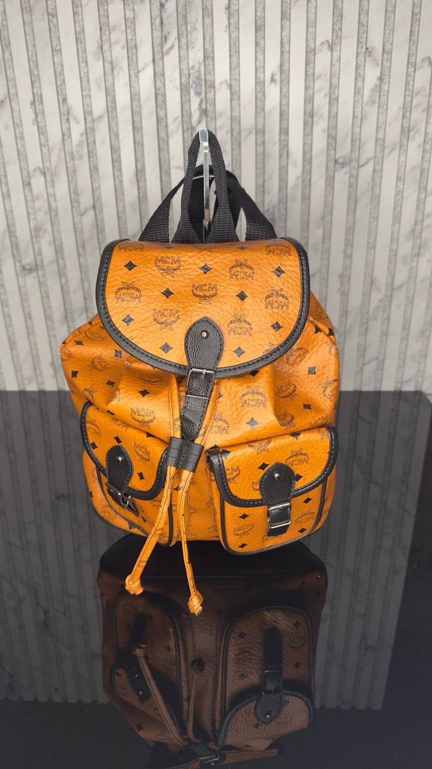 MCM Cognac Visetos Backpack