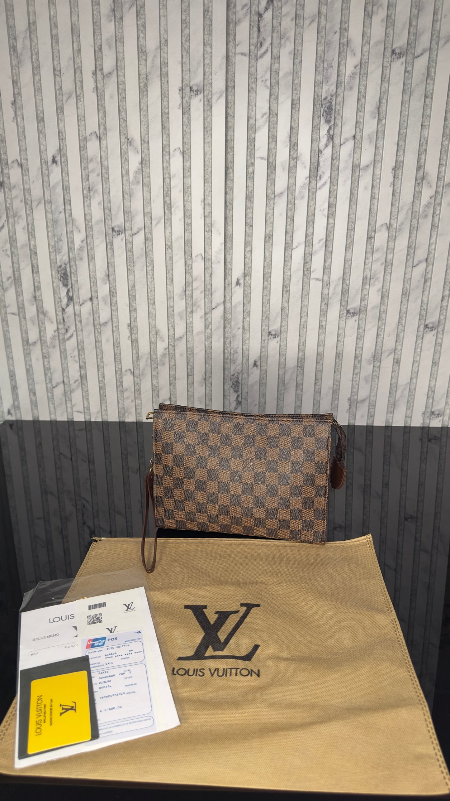 Louis Vuitton Pochette Damier Ebene Canvas