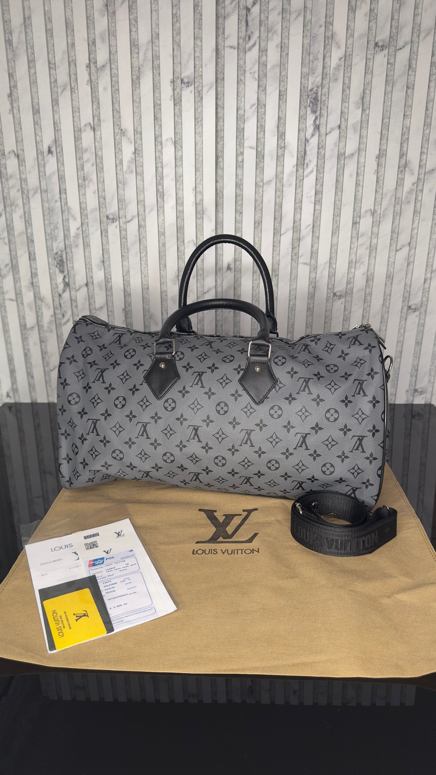 Louis Vuitton Keepall Bandoulière 45 Monogram Eclipse Reverse Canvas