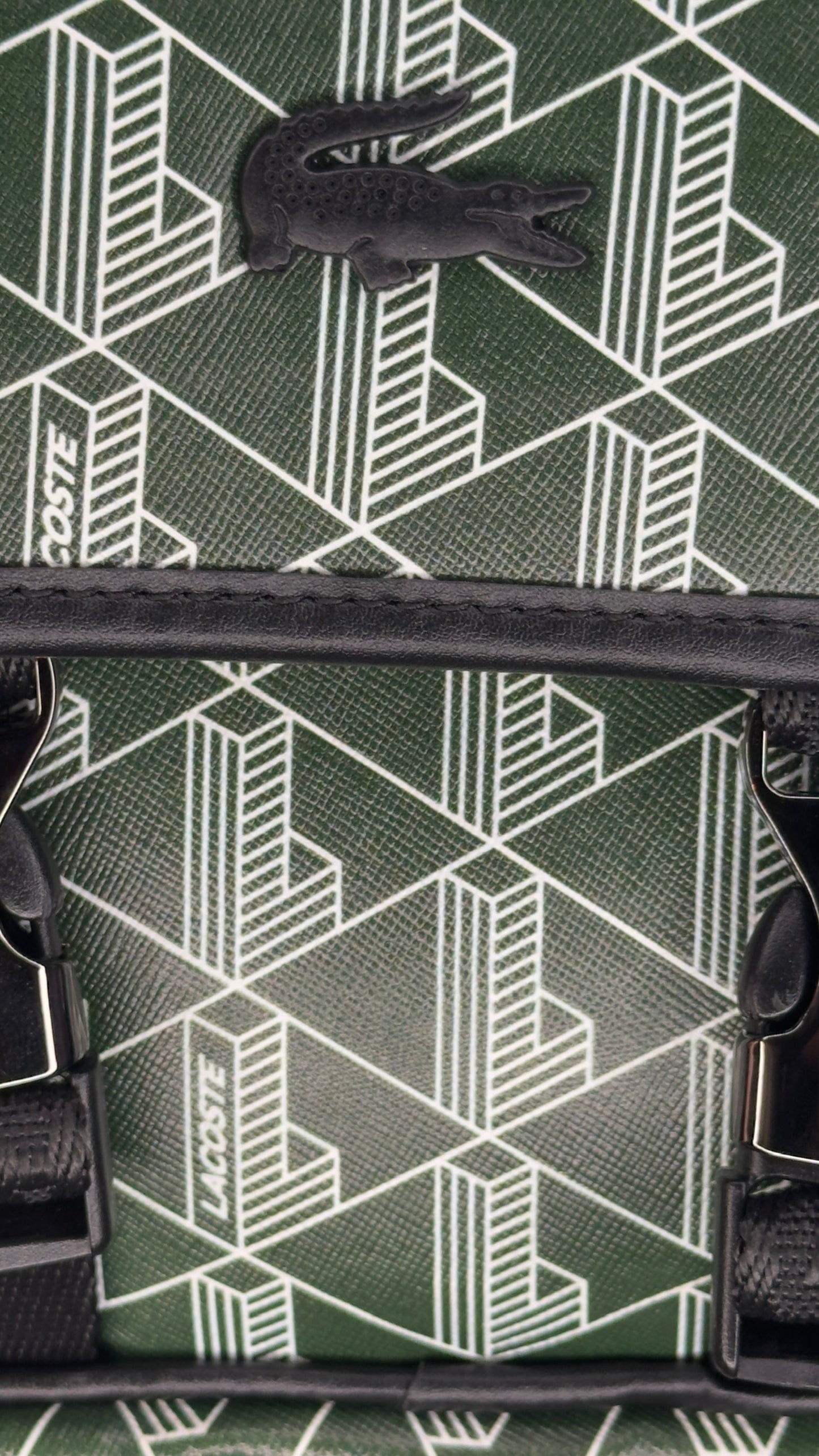 Lacoste Croco Crew Monogram Crossbody Bag – Green