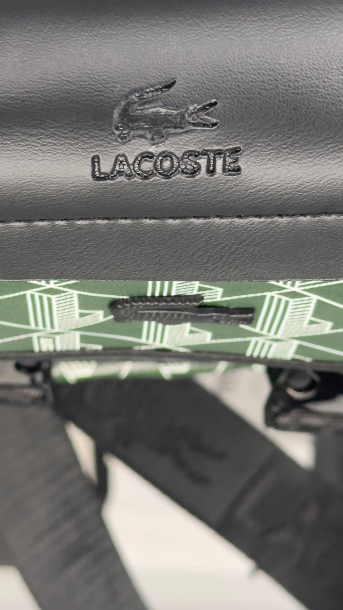 Lacoste Croco Crew Monogram Crossbody Bag – Green